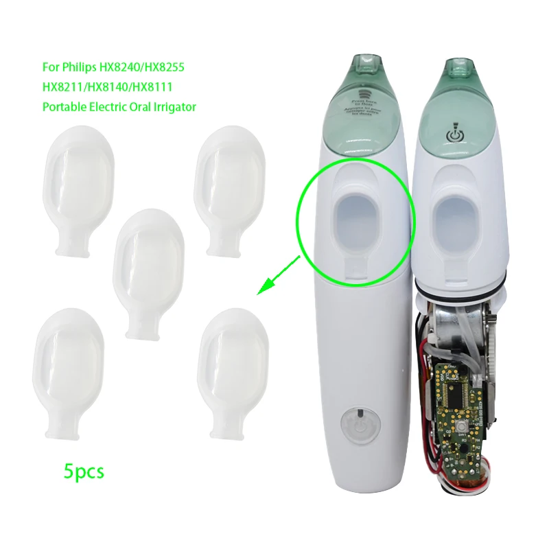 

5pcs Oral Irrigator Accessories Water Tank Cover For Philips HX8140 HX8141 HX8255HX8240 HX8111 HX8211 Repair Parts