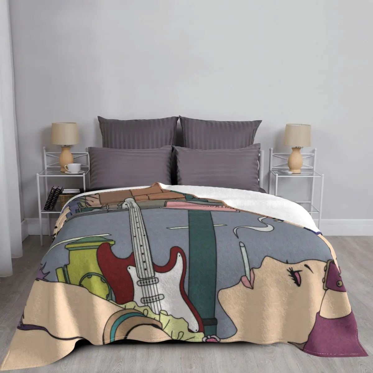 Одеяло Smokes Nana с бархатным принтом японское аниме многофункциональное легкое