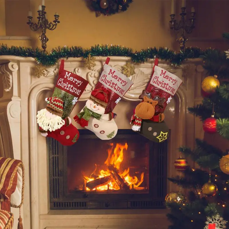 

Рождественские чулки, стильный подарок, сумка для конфет, рождественские украшения для дома, Рождество 2022, Новогодний носок, украшение для рождественской елки