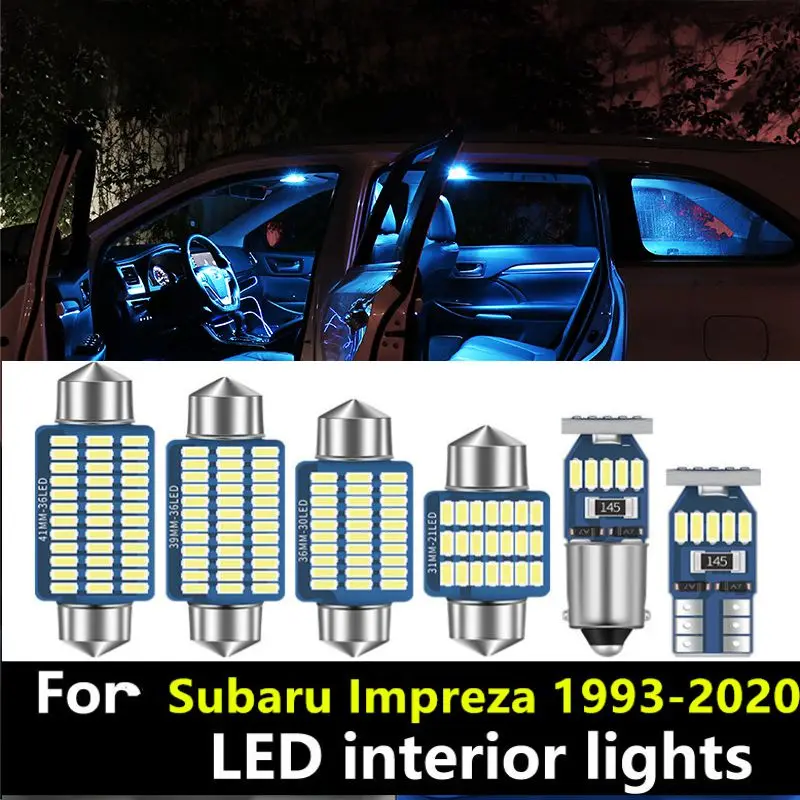 

For Subaru Impreza 1993-2020 Car Interior LED Light Reading Light Interior Roof Mirror Trunk License Plate Light Illuminator Set