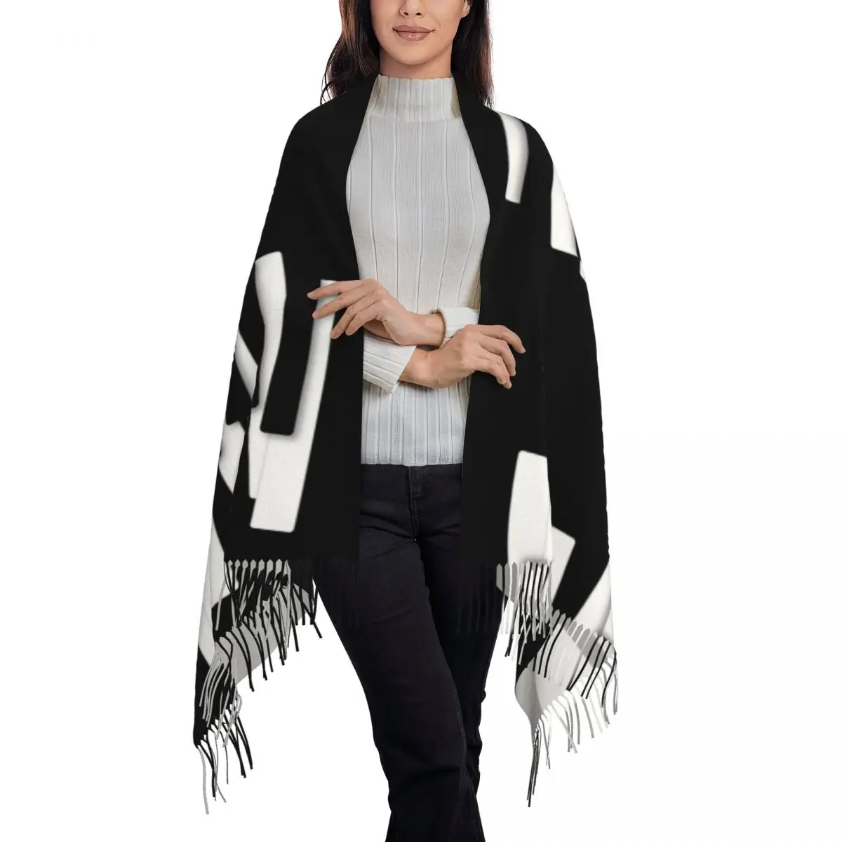 Музыкальная нота теплые шали для фортепиано Wrpas мужчин и женщин большие шарфы на