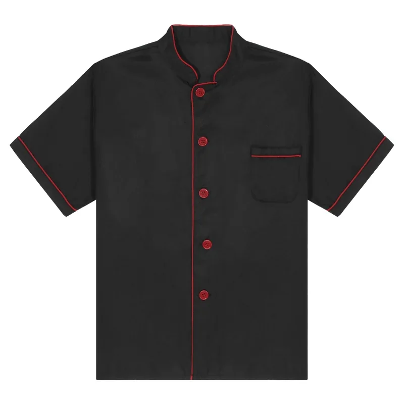 Мужская рубашка шеф-повара униформа пальто куртка с коротким рукавом ресторан