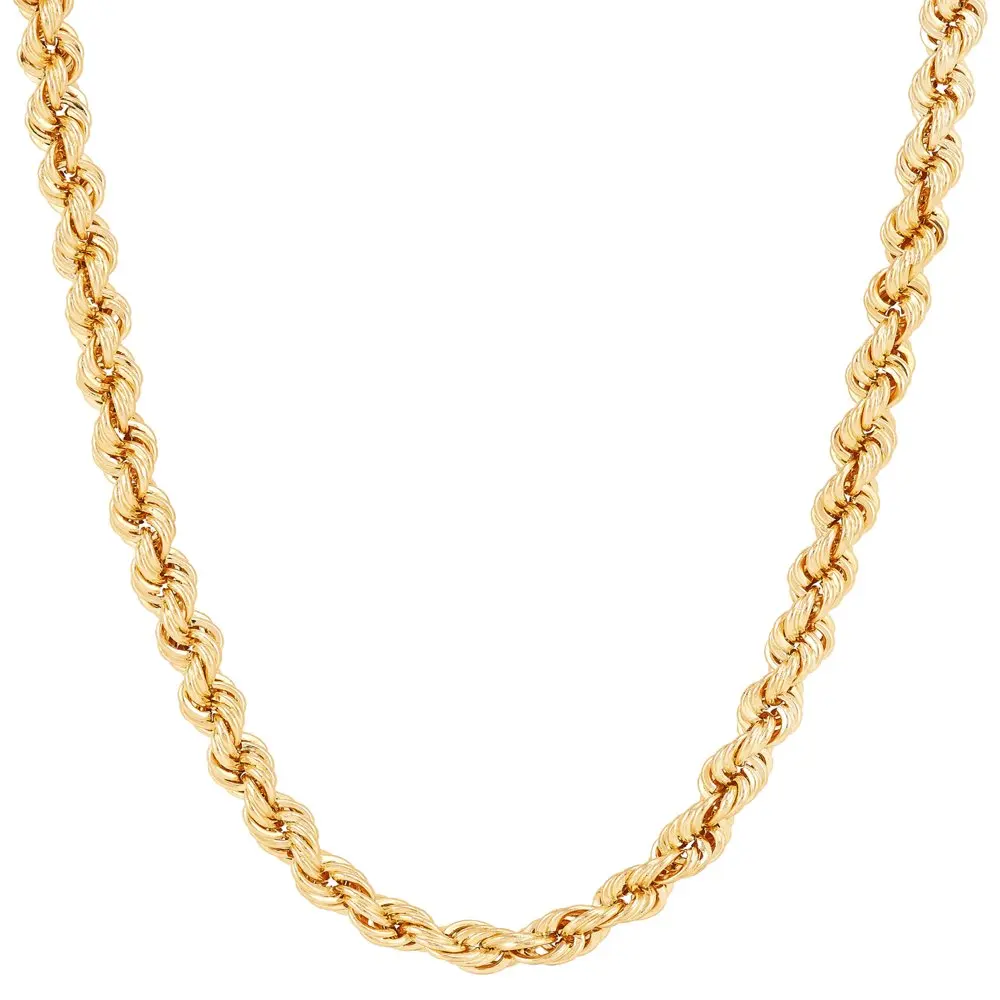 

10K Yellow Gold Hollow 4.85MM-4.90MM Rope Chain, 24"