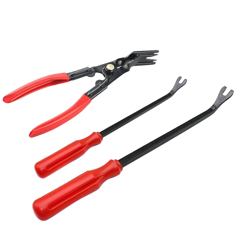 

3Pcs Car Fastener Removal Tools Open Light Pliers Buckle Plier Car Door Panel Remover Upholstery Removal