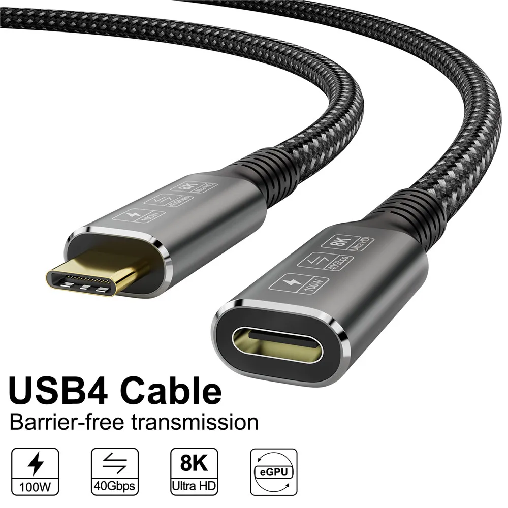 Удлинительный кабель USB Type-C 40 Гбит/с 100 Вт 8 к |