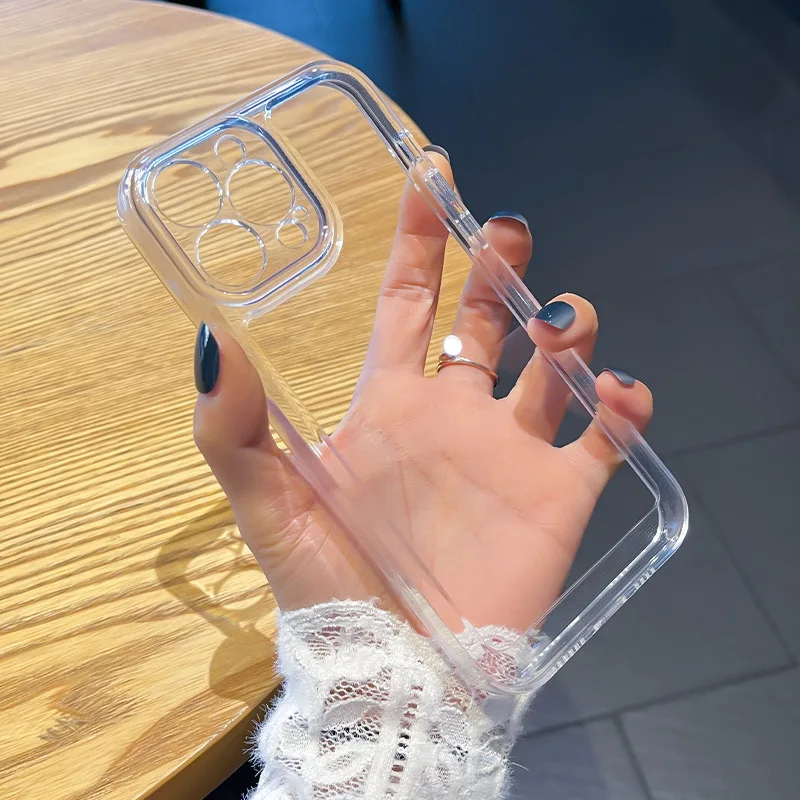 

Модный прозрачный чехол для Iphone 14 Pro, мягкие прозрачные органайзеры, силиконовый чехол для телефона, защитный чехол для камеры