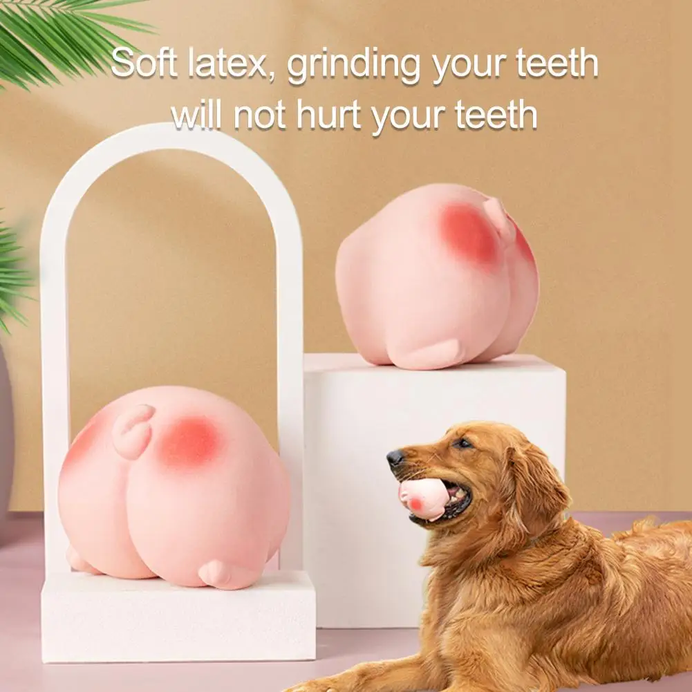 

Жевательная игрушка для собак, устойчивая к укусам, чистящая зубы, мягкая латексная розовая ягодица, маленькая, средняя, большая собака, искусственная игрушка для прорезывания зубов