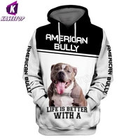 3d print american bully dog limited edition handsome stylish casual hoodies for menwomen oversized sweatshirt costumes jacket