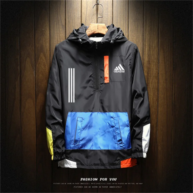 

Jacket Zipper Hoodie Windbreaker Spring 2022 Men's Casual Hooded Jacket Streetwear Bomber Jacket Thin Coat Slim Men's Clothing