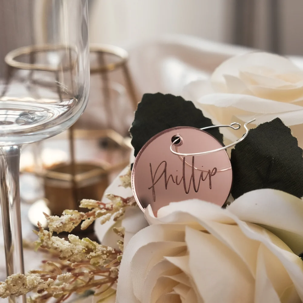 10 шт. Персонализированные Свадебные бирки для напитков название бокалов