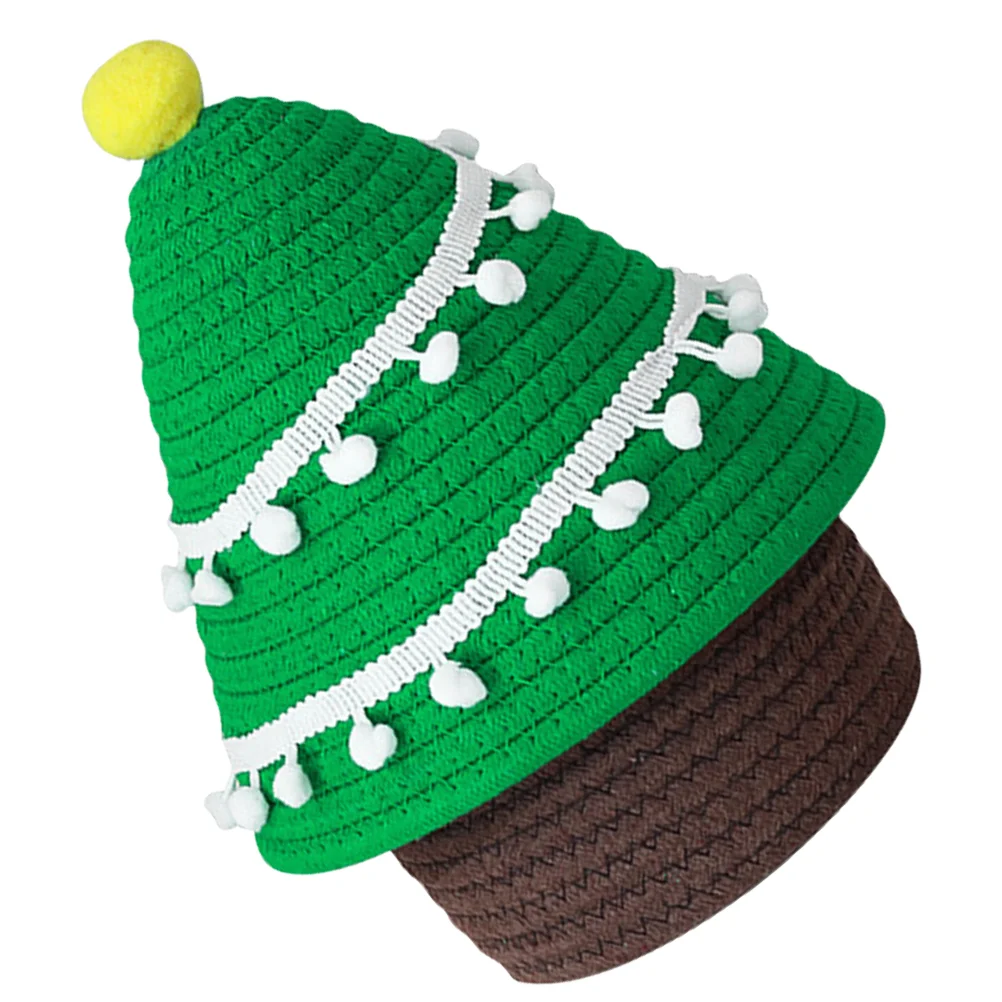 

Christmas Tree Shape Desktop Weaving Storage Basket Lidded Cosmetic Basket Sundries Basket Storage Container Home Supplies