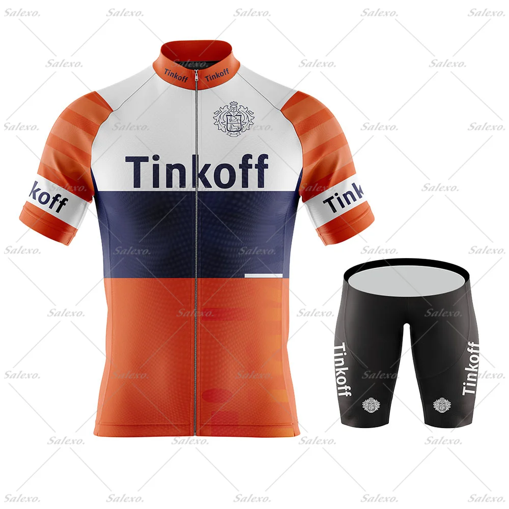 

2023 Saxo Bank Tinkoff Summer Cycling Jersey Set Man MTB Cycling Clothing Short Sleeve Ropa Ciclismo Outdoor Riding Bike Uniform