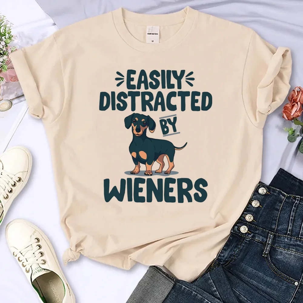 

Женская футболка с японской мангой и таксой y2k