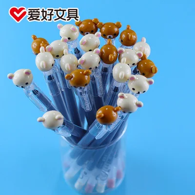 2 шт. гелевые ручки AIHAO GP2030 Rilakkuma 0 5 мм тонкие черные для журналов кавайные школьные