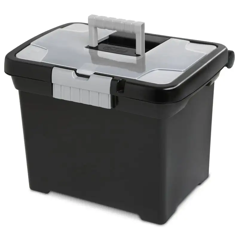 

File Box, Plastic, Black