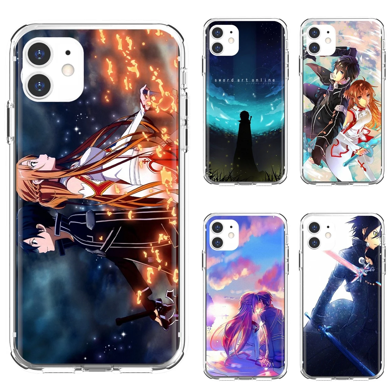 

Soft Cases Cover Sword-Online-Kirito-Asuna-SAO For iPod Touch iPhone 10 11 12 Pro 4S 5S SE 5C 6 6S 7 8 X XR XS Plus Max 2020