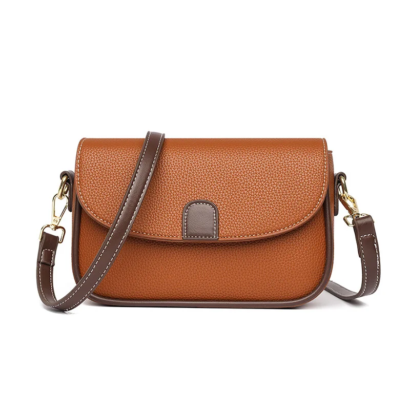 

Lady Crossbody Purse Messenger Bag Simple Small Shoulder Bags for Women Solid Color Leather Handbag Clutch