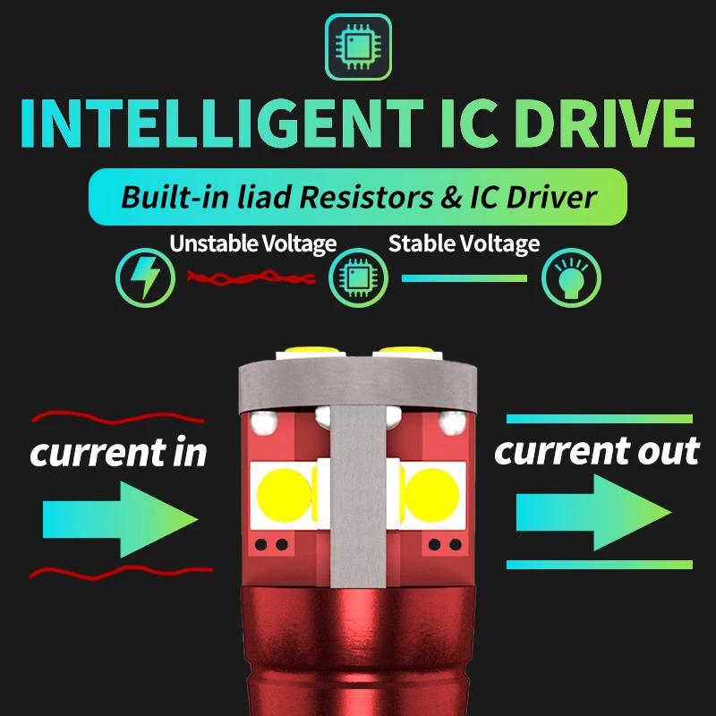 4 шт. Автомобильные светодиодные лампы T10 W5W 168 192 12SMD 12-24 В