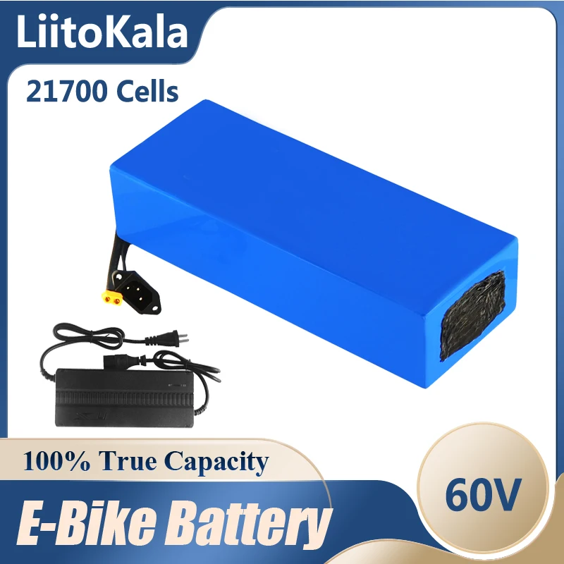 

LiitoKala 60V 40ah 50ah 30ah 20ah 35ah electric scooter bateria Electric Bicycle 21700 Battery Scooter 60V ebike battery+60V5A