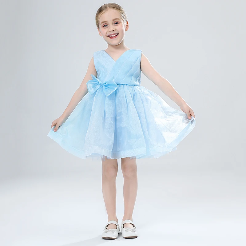 

Teenmiro Flower Girl Dress Kids Birthday Baptism Ball Gown For Children Elegant Big Bow Frocks Girls Boutique Party Wear Dresses