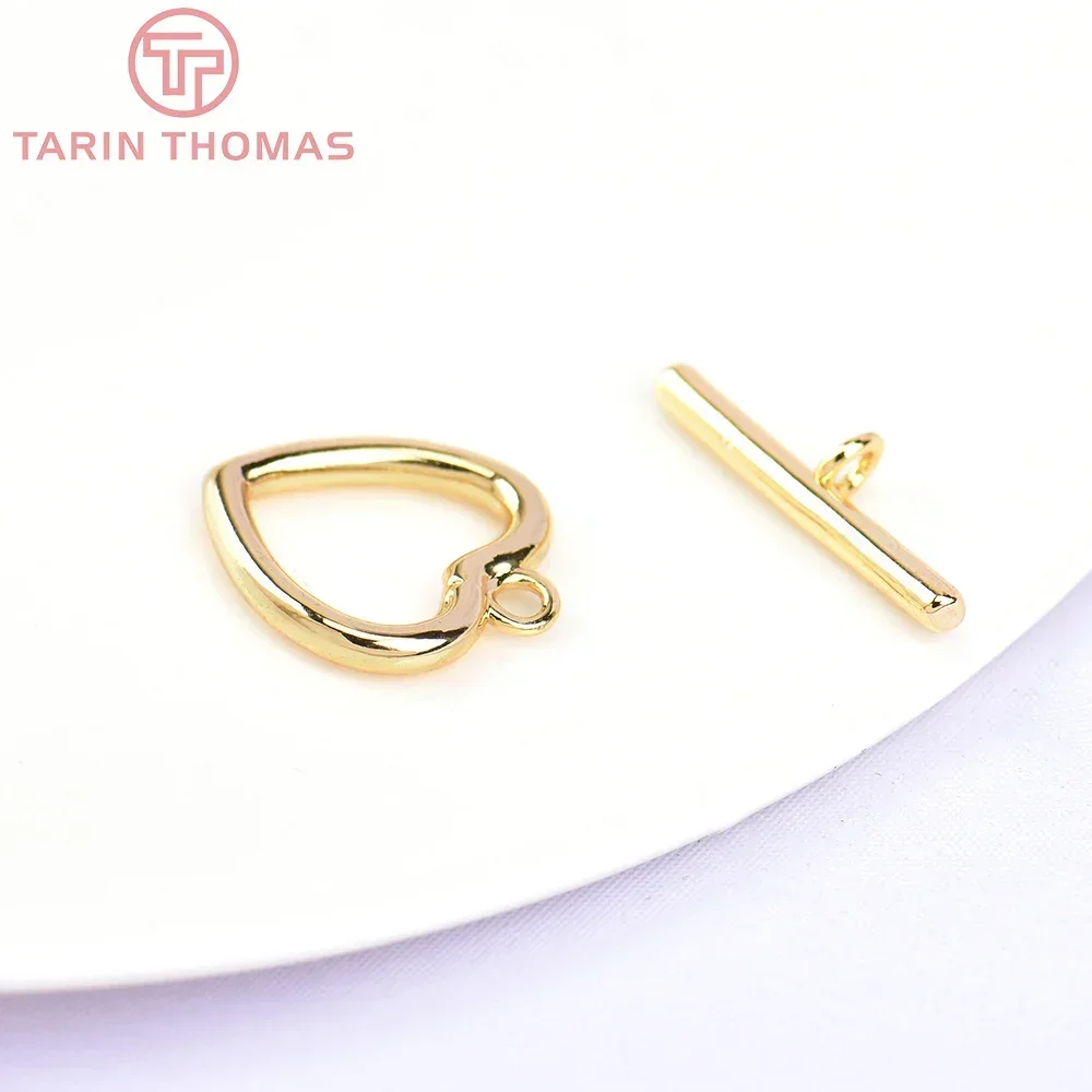 (5739) 6 комплектов 14x13 5 мм 24-каратное золото латунный браслет