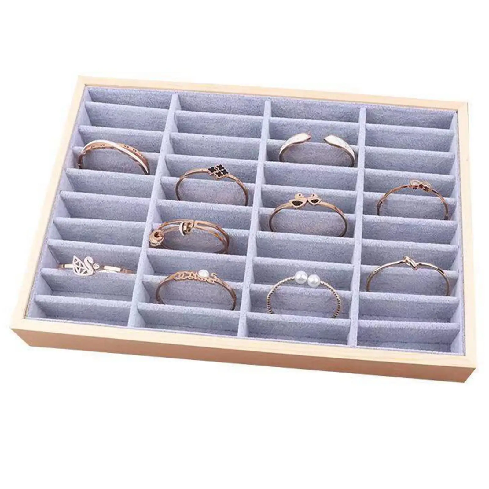 

Jewelry Display Case Bracelet Earring Storage Box Organizer for Dresser