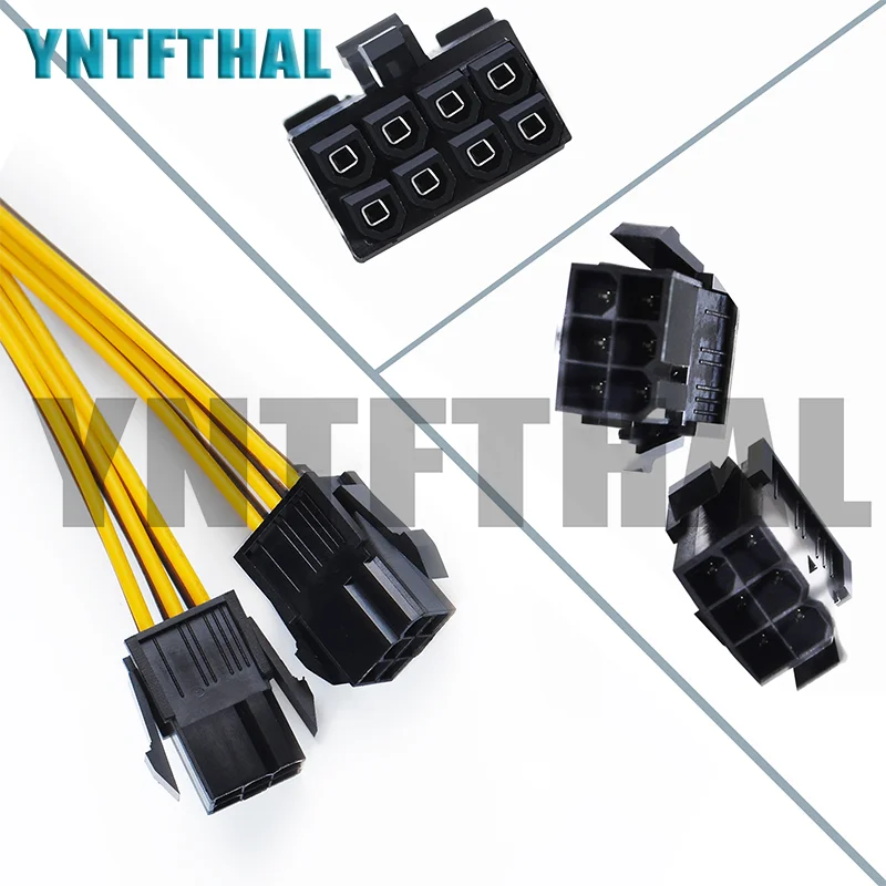 Видеокарта Dual 6Pin Female PCI-E к 8Pin Male GPU видеокарта 6 + 6pin к 8pin GPU 18AWG кабель питания Y-разветвитель адаптер