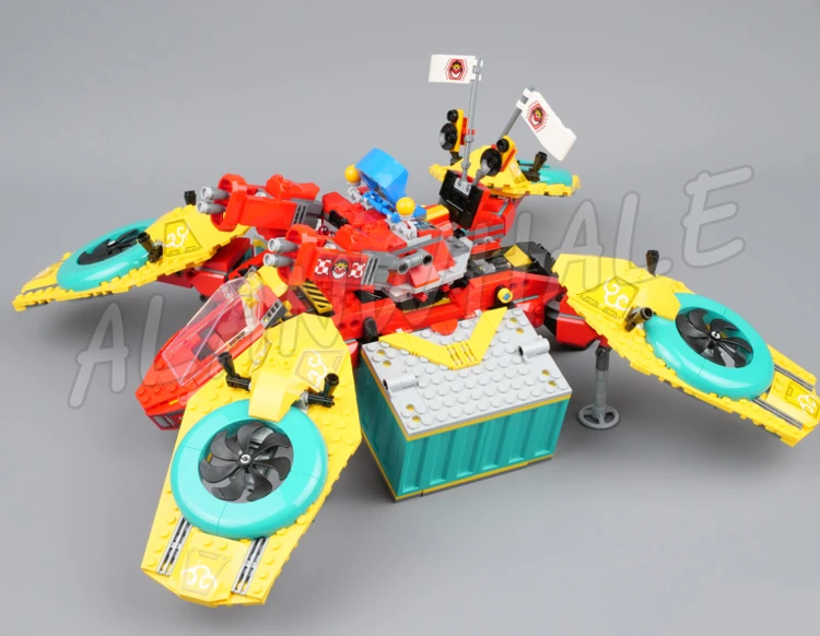 1508 шт. Monkie Kid Team Dronecopter грузовые контейнеры аркадная машина двухъярусные кровати