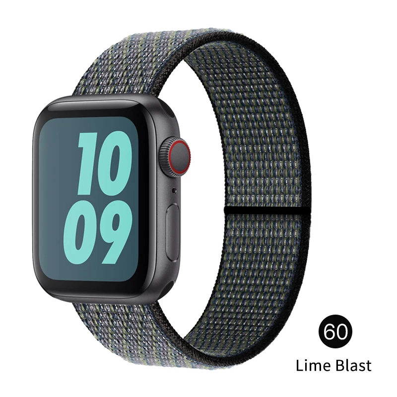 Ремешок тканевый нейлоновый для Apple Watch Band 38 мм 40 42 44 спортивный браслет Iwatch Series 6 5 4