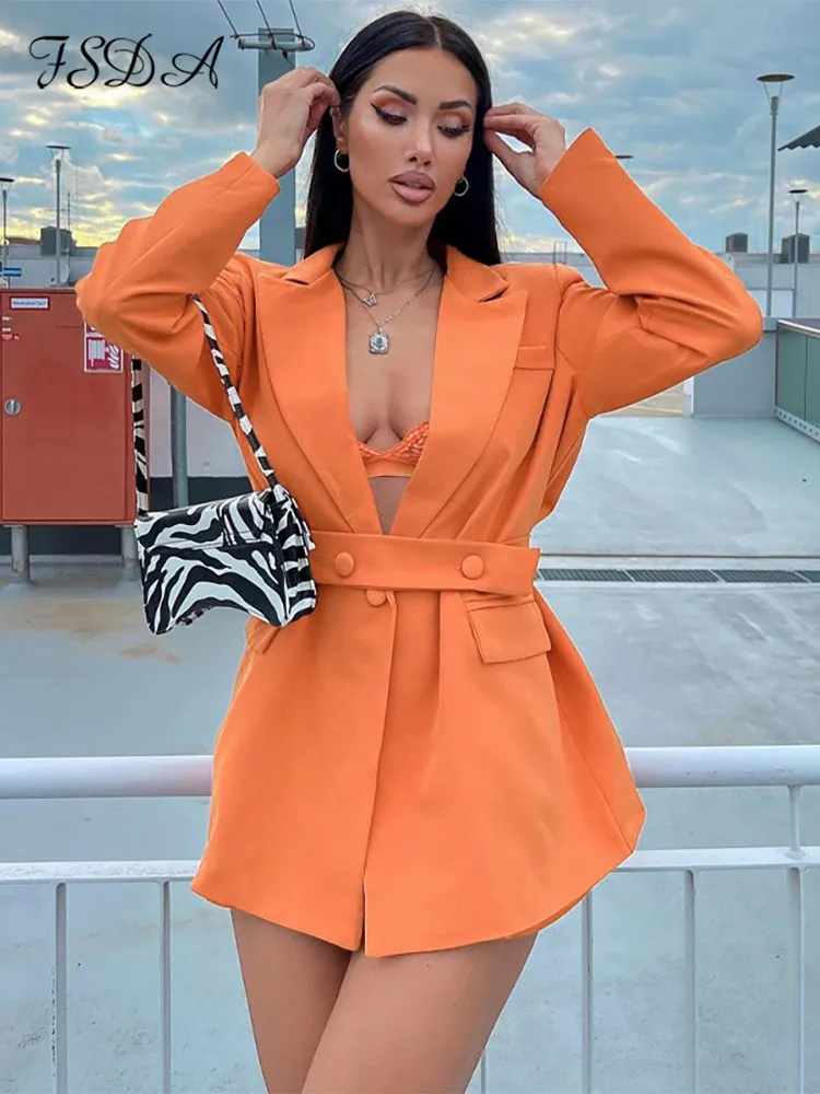 

FSDA Women Chic Office Lady Blazer Vintage Coat Fashion Notched Collar Long Sleeve Outerwear Tops Casual