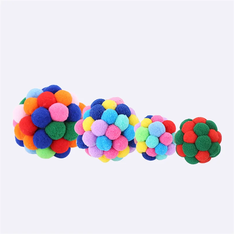 

Cat Toy Ball with Bell Squeak Toy Interactive Plush Toy Cat Toys Interactive Artificial Colorful Plush Toy Pet Products Pet Toys