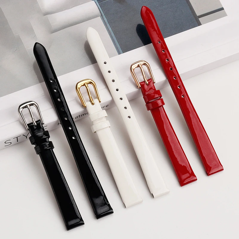 Часы женские ультратонкие из воловьей кожи глянцевые универсальные маленькие