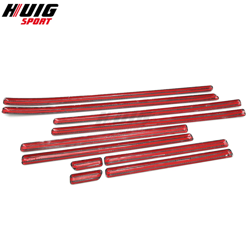 10P углеродное волокно внешняя панель кузова автомобиля полоса боковой молдинг