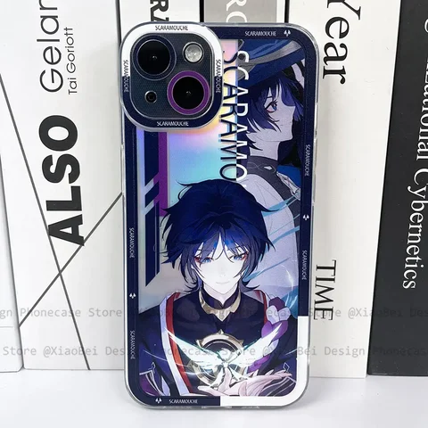 Ударопрочный чехол Scaramouche Genshin для Iphone 15, 14 Pro, 13, 12, 11, 2024