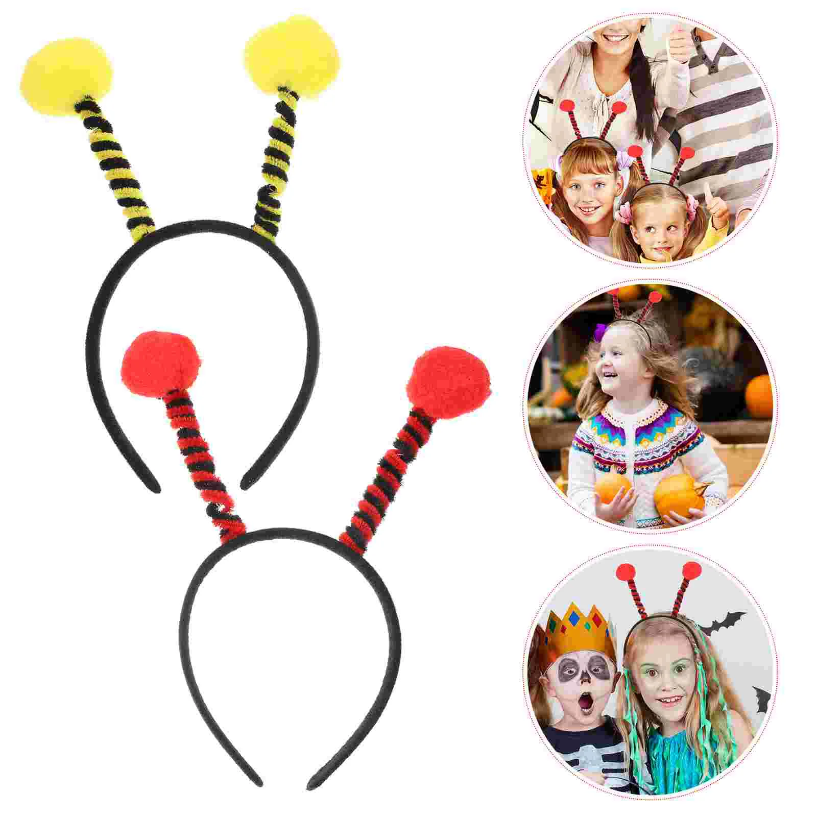 

Headbandantenna Hair Kidscostume Hairband Cosplay Hoopanimal Accessory Ant Headdress Tentacle Yellow Accessories Adult Black