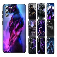 marvel black panther for samsung s22 s21 s20 ultra pro fe 5g plus s10e s9 s8 s7 s6 plus edge black soft silicone phone case capa