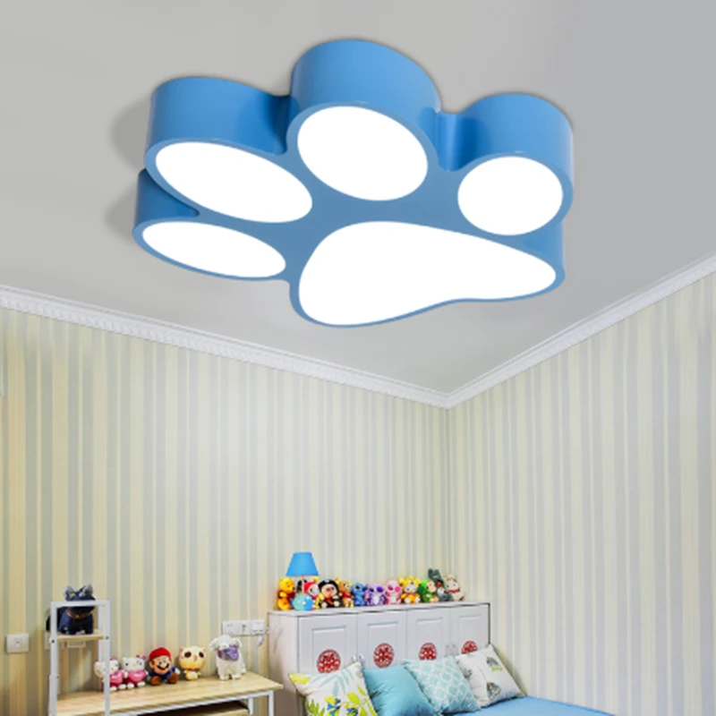 Modern Creative Paint Colorful Iron Children Bedroom LED Lighting Home Decoration Arcrylic Footprint Design Ceiling Lamp