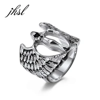 jhsl big large men rings angel feather gold silver color stainless steel hiphop fashionjewelry anniversary size 8 9 10 11 12