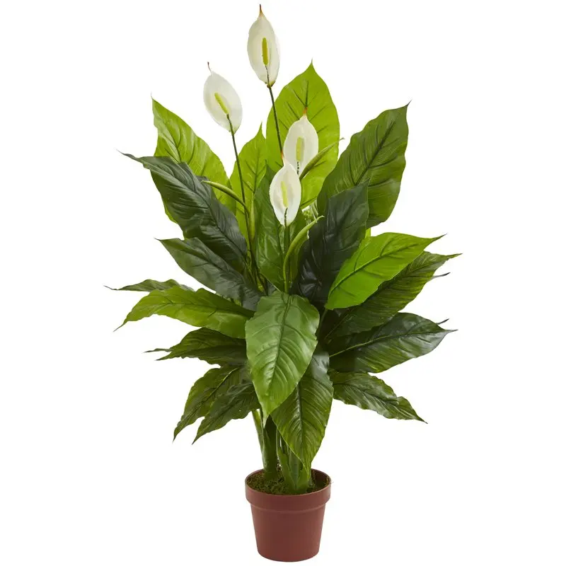 

42" Spathiphyllum Artificial Plant (Real Touch), Green