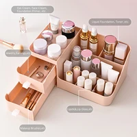 large capacity drawer make up organizer bathroom makeup storage box women skin care dressing table cosmetic lipstick beauty case