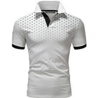 summer mens polo shirts short sleeve t shirt dot print polo shirt ropa para hombre casual mens clothing shirt for men
