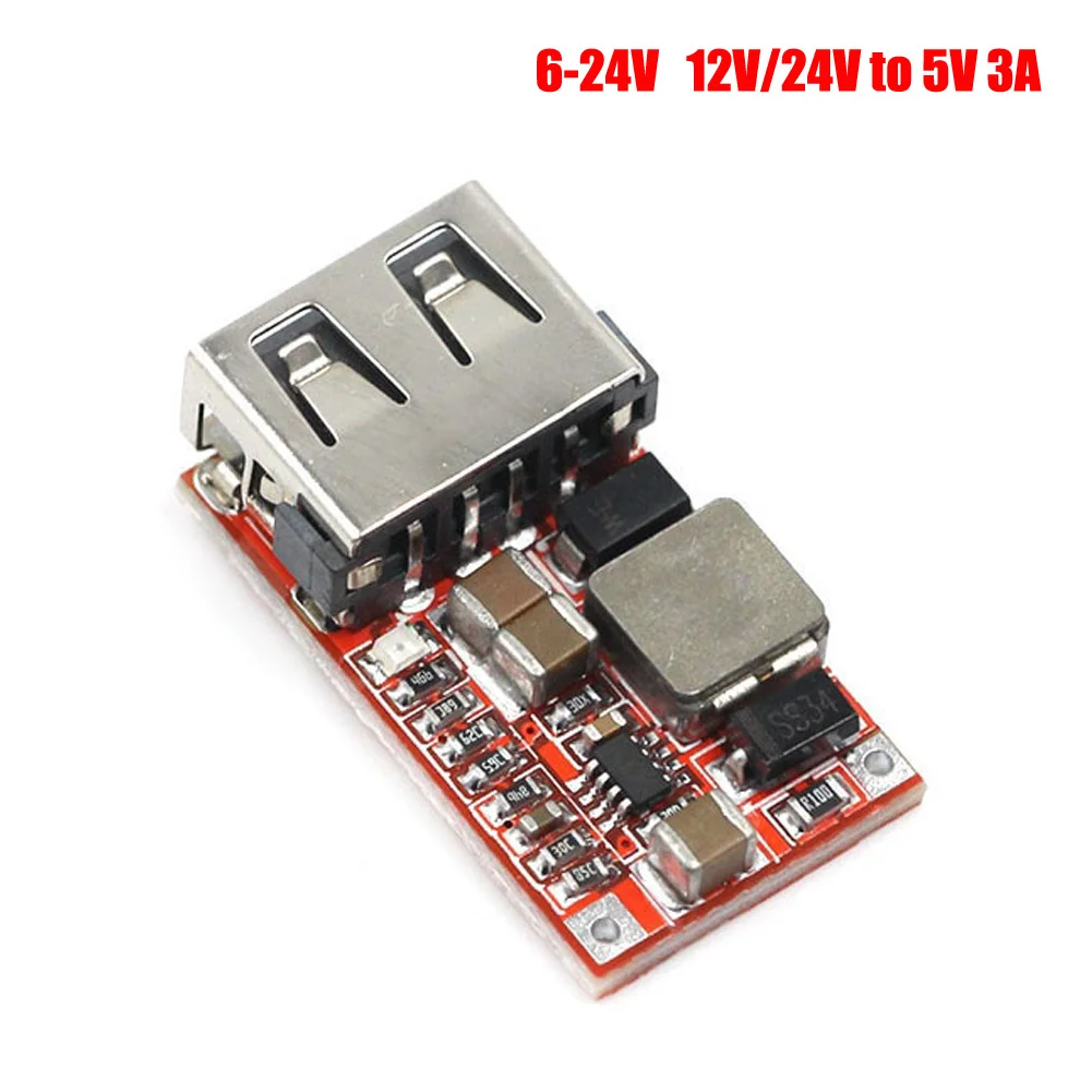 

6-24V 12V/24V To 5V 3A CAR USB Charger Module Step Down Converter Module Car Accessories High Quality DC-DC Modules