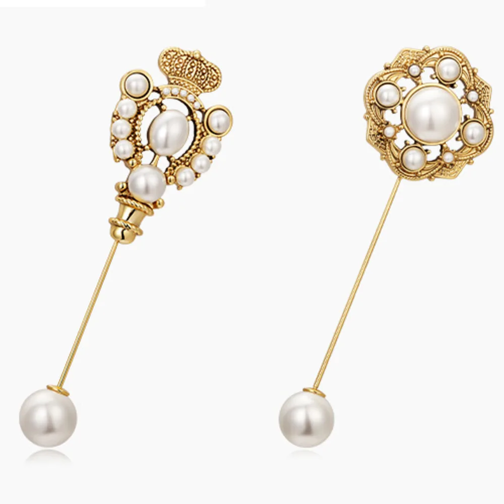 

Великолепная булавка в форме короны и цветка, Высококачественная атмосферная брошь, аксессуары, женская булавка для костюма, универсальное...