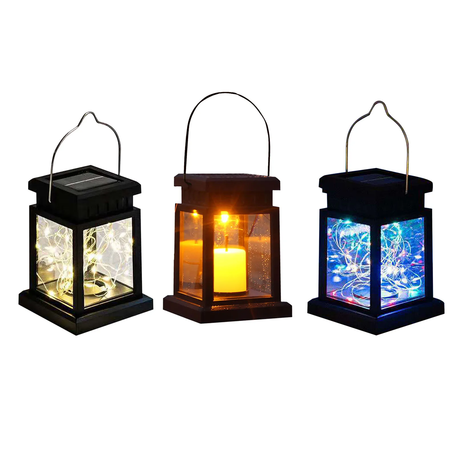 

Retro Solar Lanterns Outdoor Hanging Lights Landscape Lighting Waterproof Candle Lantern Lamp For Patio Garden Decoration