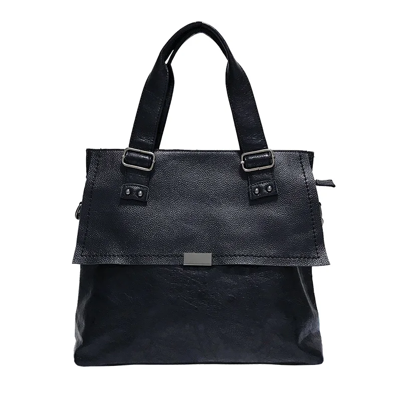 European And American Fashion Square Large Capacity Top Layer Cowhide Multifunctional Backpack Casual Fashion Simple Backpack