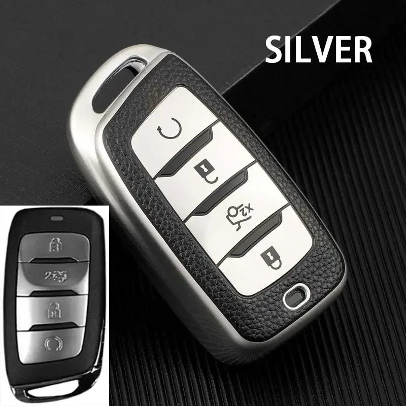 

ТПУ + кожаный чехол для автомобильного ключа для Changan CS85 CS35 Plus CS25 CS95 CS85 Coupe, автомобильный держатель, умный пульт дистанционного управления, аксессуары для автостайлинга