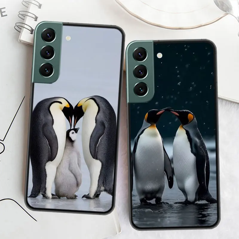 Чехол для телефона Penguins Love at the North Pole Samsung A15 A25 A35 A55 Galaxy A70S A50S A30S A30 A40 A71 A51 A41 A31 A21 A11 A01