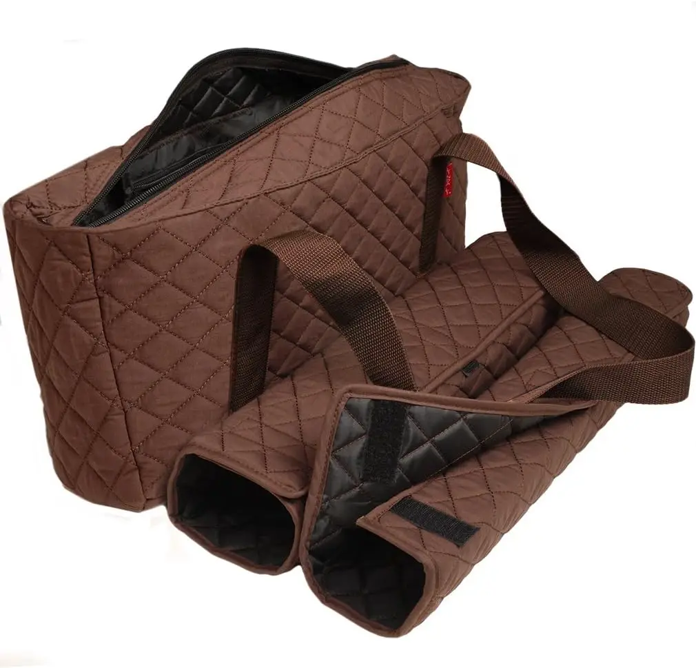 

New! - Empty Mahjong Bag - Brown Quilted Soft Bag by - Empty Bag Only