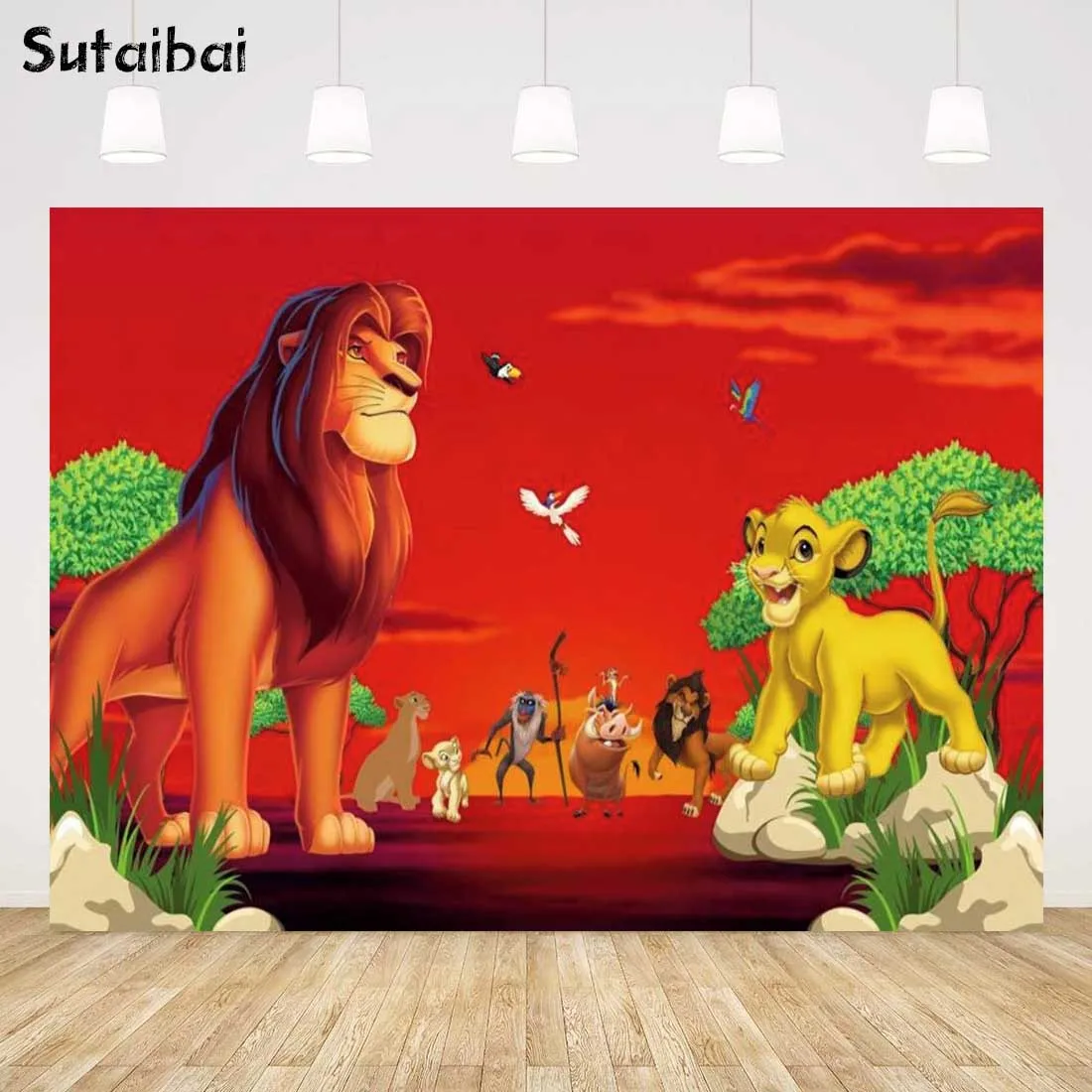 

Disney Custom Backdrop Forest Simba Lion King Kid Boy Birthday Party Photo Background Sunset Baby Shower Banner Poster Cartoon