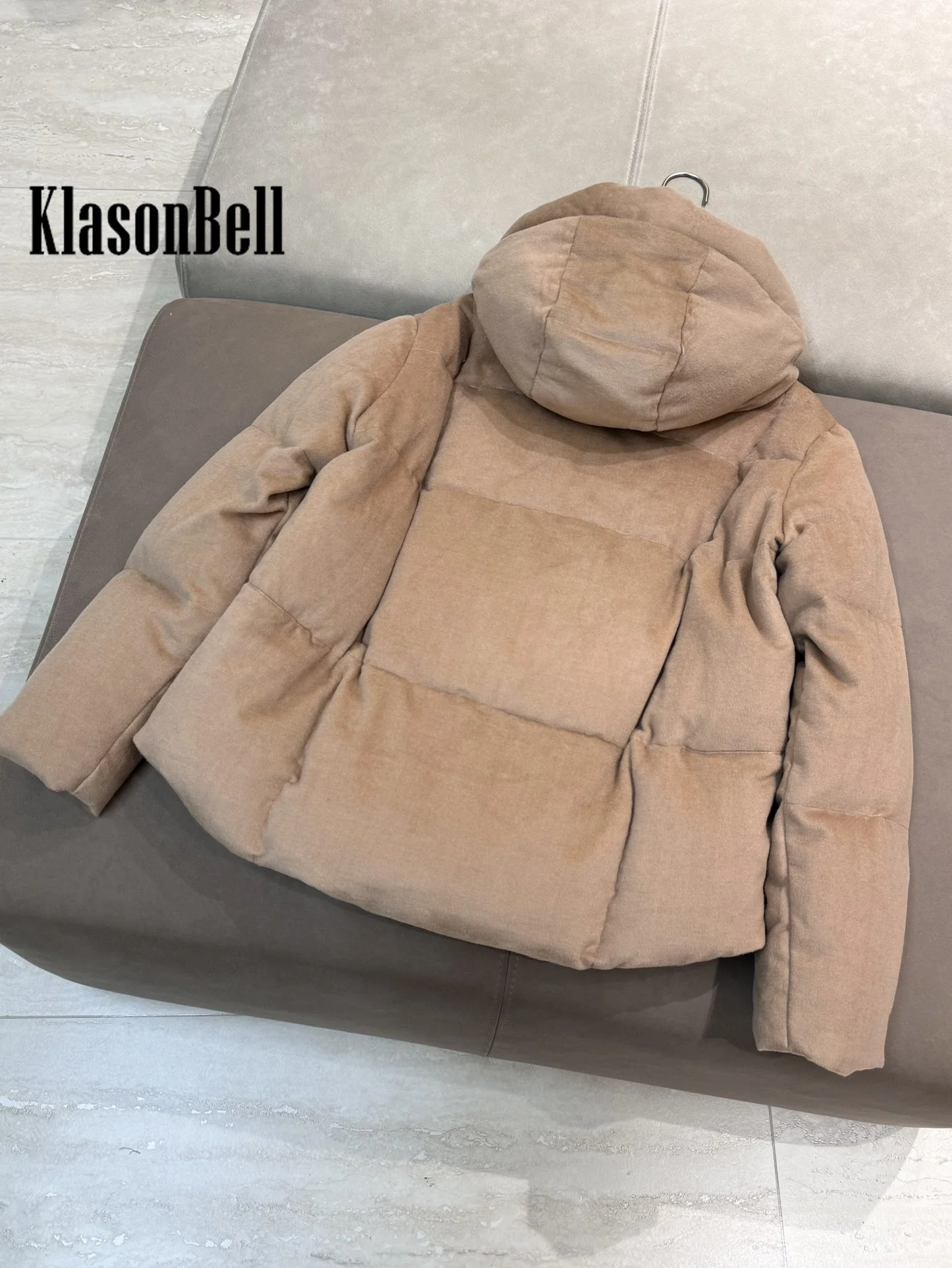 11.20 KlasonBell-Женская одежда 2024 осень-зима новая шелковая кашемировая куртка на